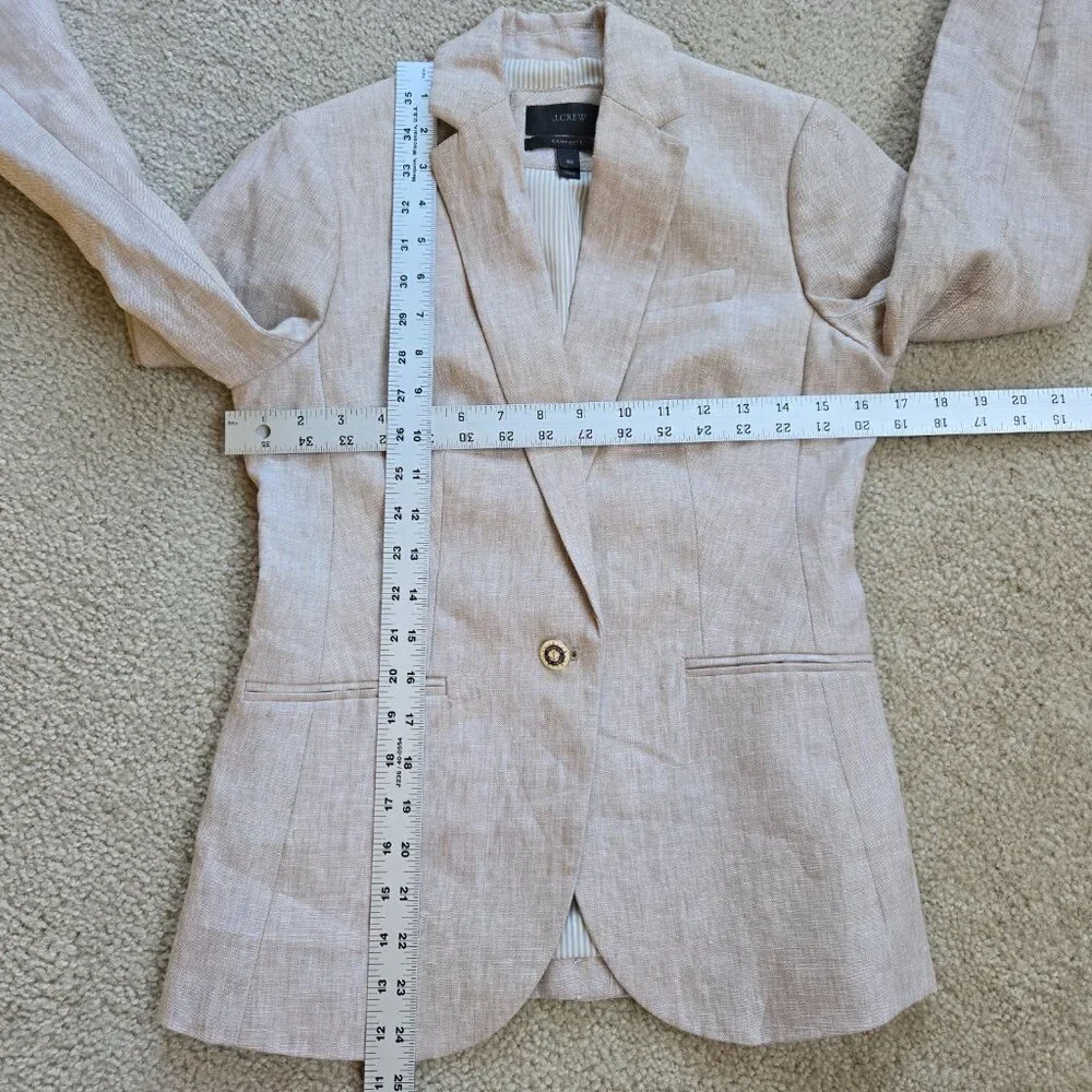 NWOT J. Crew Campbell Linen Blazer 00 - Picture 3 of 10